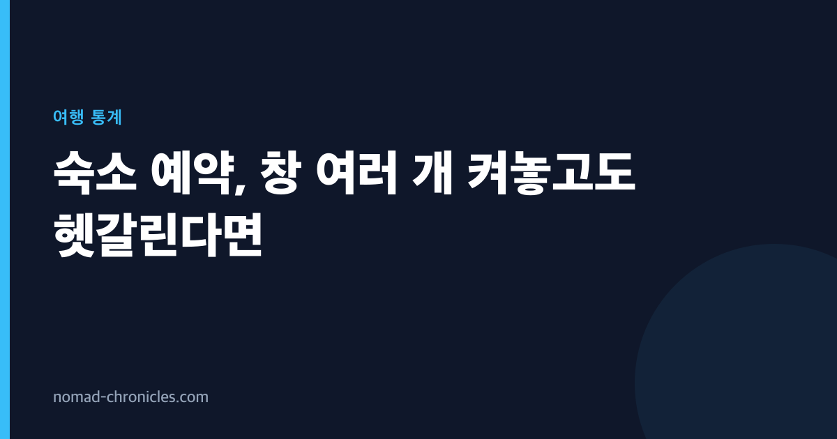 숙소 예약, 창 여러 개 켜놓고도 헷갈린다면