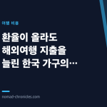 환율이 올라도 해외여행 지출을 늘린 한국 가구의 선택