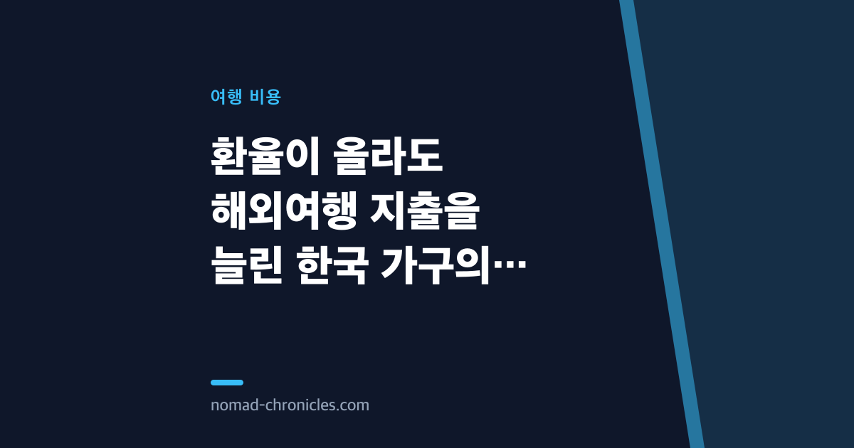 환율이 올라도 해외여행 지출을 늘린 한국 가구의 선택