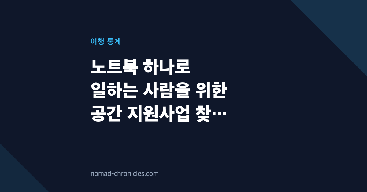 노트북 하나로 일하는 사람을 위한 공간 지원사업 찾는 법