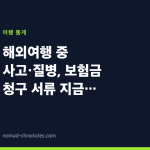 해외여행 중 사고·질병, 보험금 청구 서류 지금 챙기세요