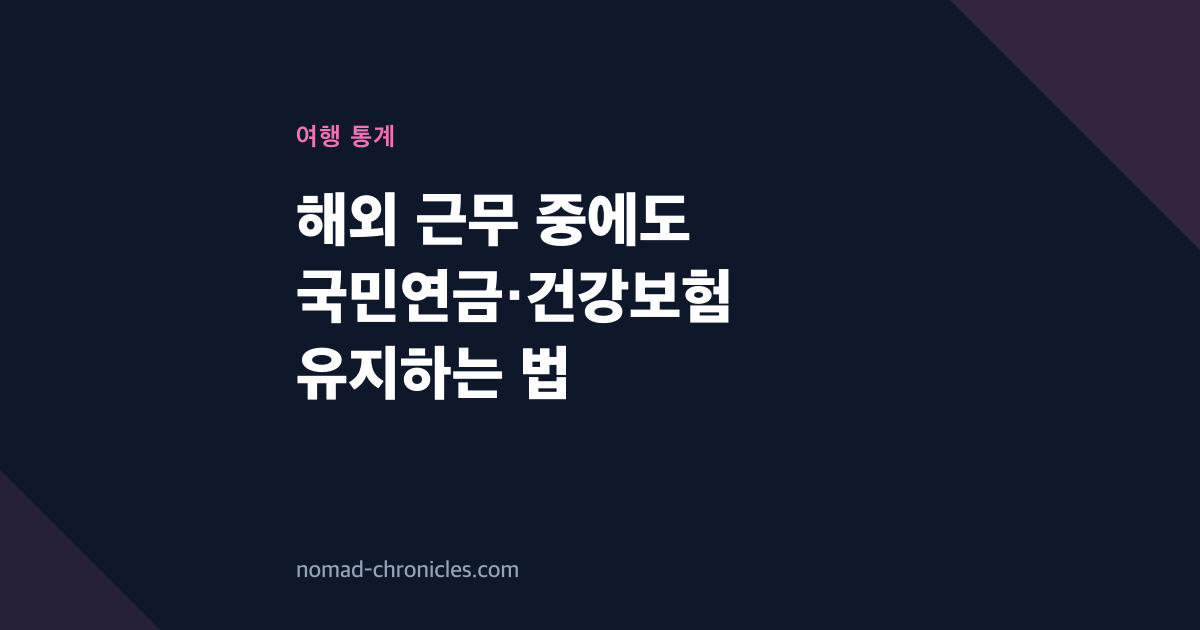 해외 근무 중에도 국민연금·건강보험 유지하는 법