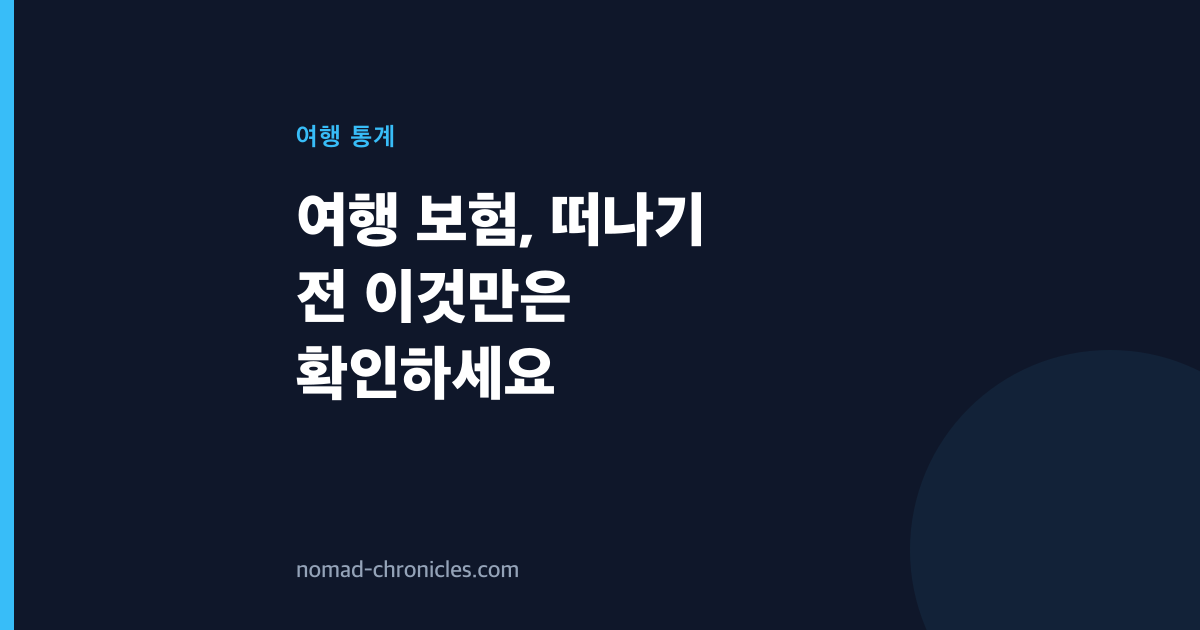 여행 보험, 떠나기 전 이것만은 확인하세요