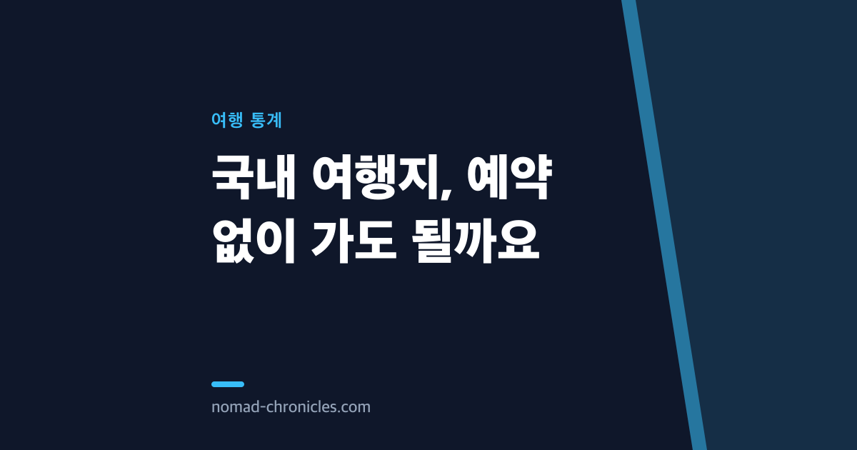국내 여행지, 예약 없이 가도 될까요